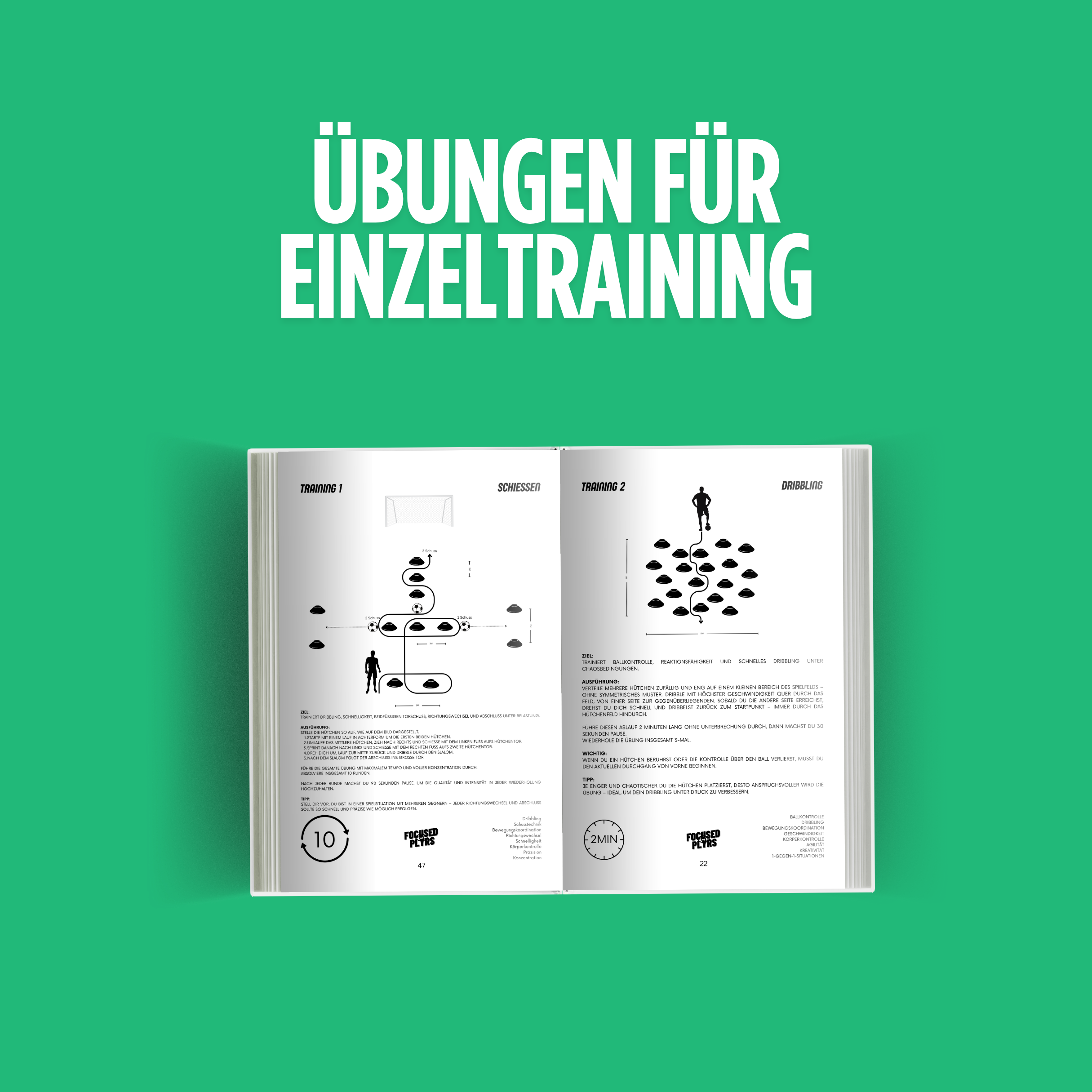 Fußballtraining mit dir selbst: Nur du, Ball und Hütchen
