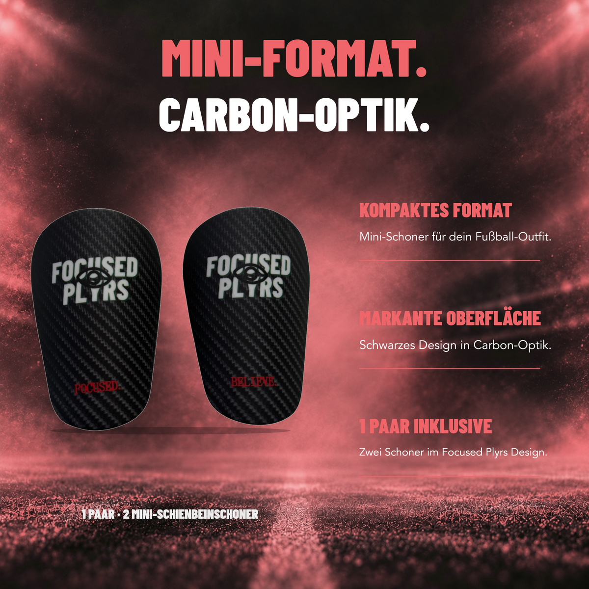 Mini Shinpads in Carbon-Optik – Produktmerkmale und Lieferumfang