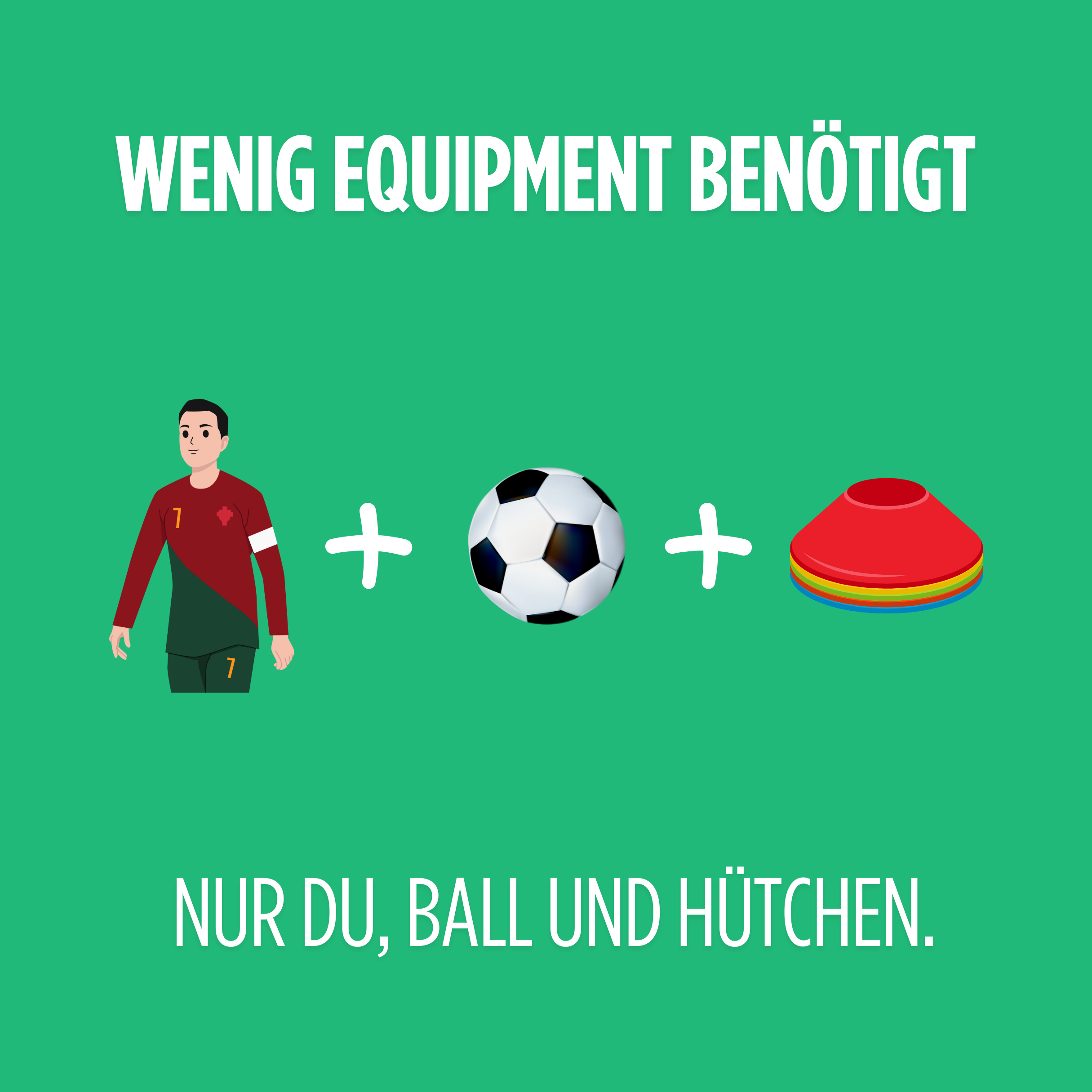 Fußballtraining mit dir selbst: Nur du, Ball und Hütchen