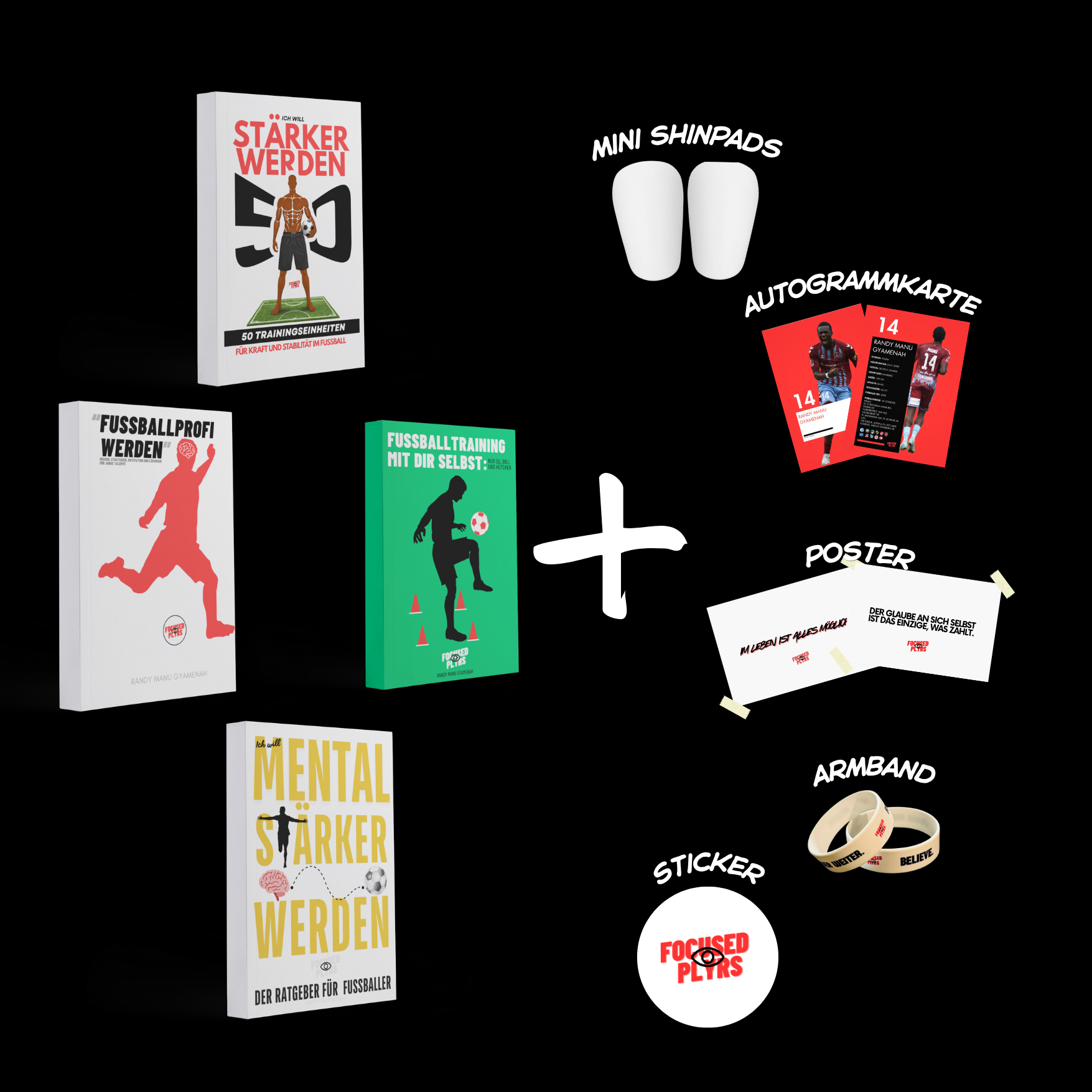 PERFORMANCE STARTER BUNDLE - Die 4 wichtigsten Bestseller Bücher + Schienbeinschoner + Autogrammkarte + Poster & Armband