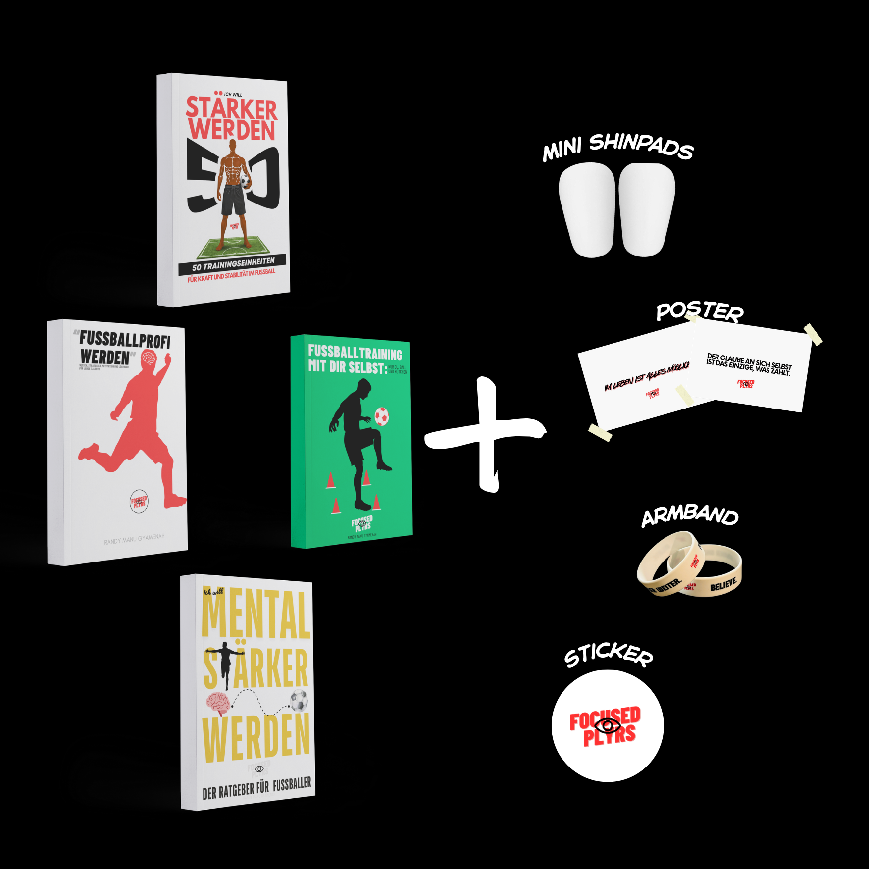 PERFORMANCE STARTER BUNDLE - Die 4 wichtigsten Bestseller Bücher + Schienbeinschoner + Poster & Armband