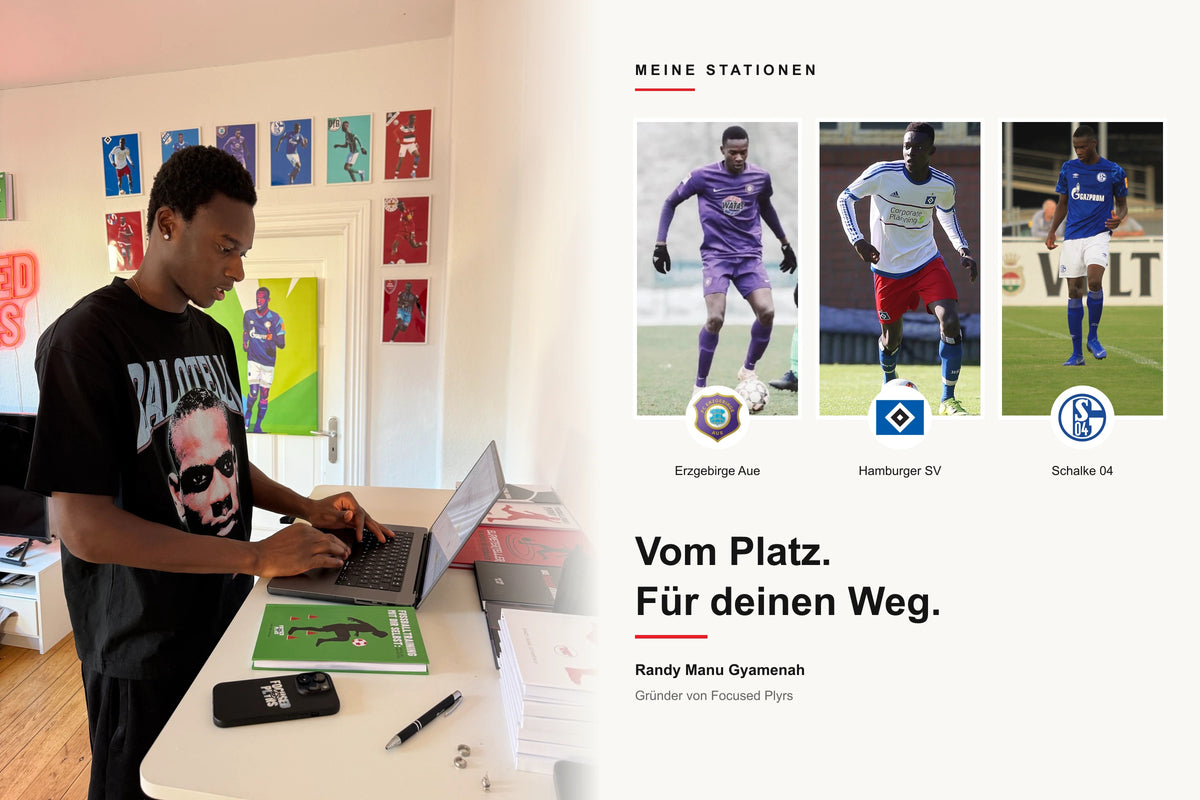 Randy am Laptop und auf dem Platz bei seinen Vereinen